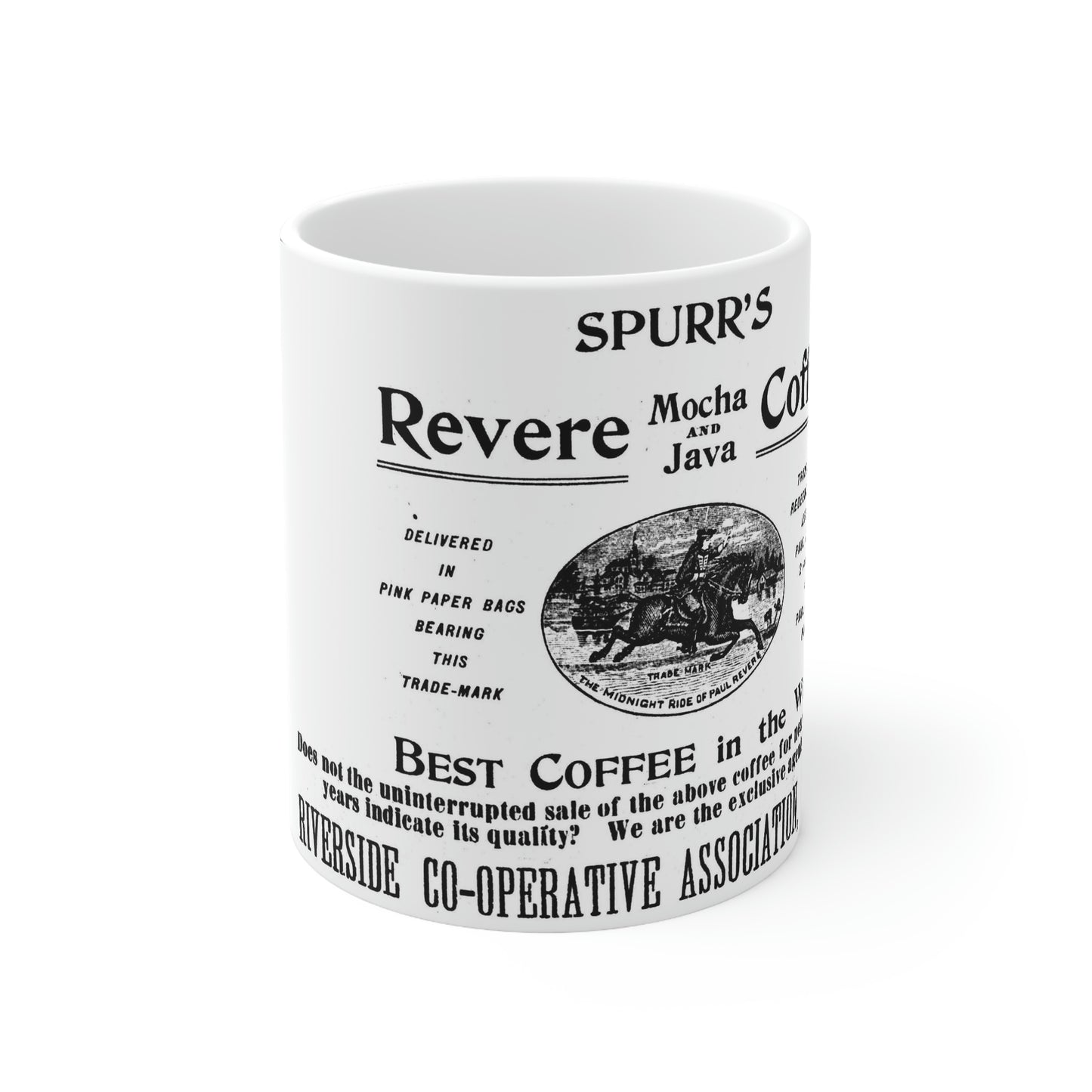 "Spurr's Revere Coffee" Newspaper Ad Mug