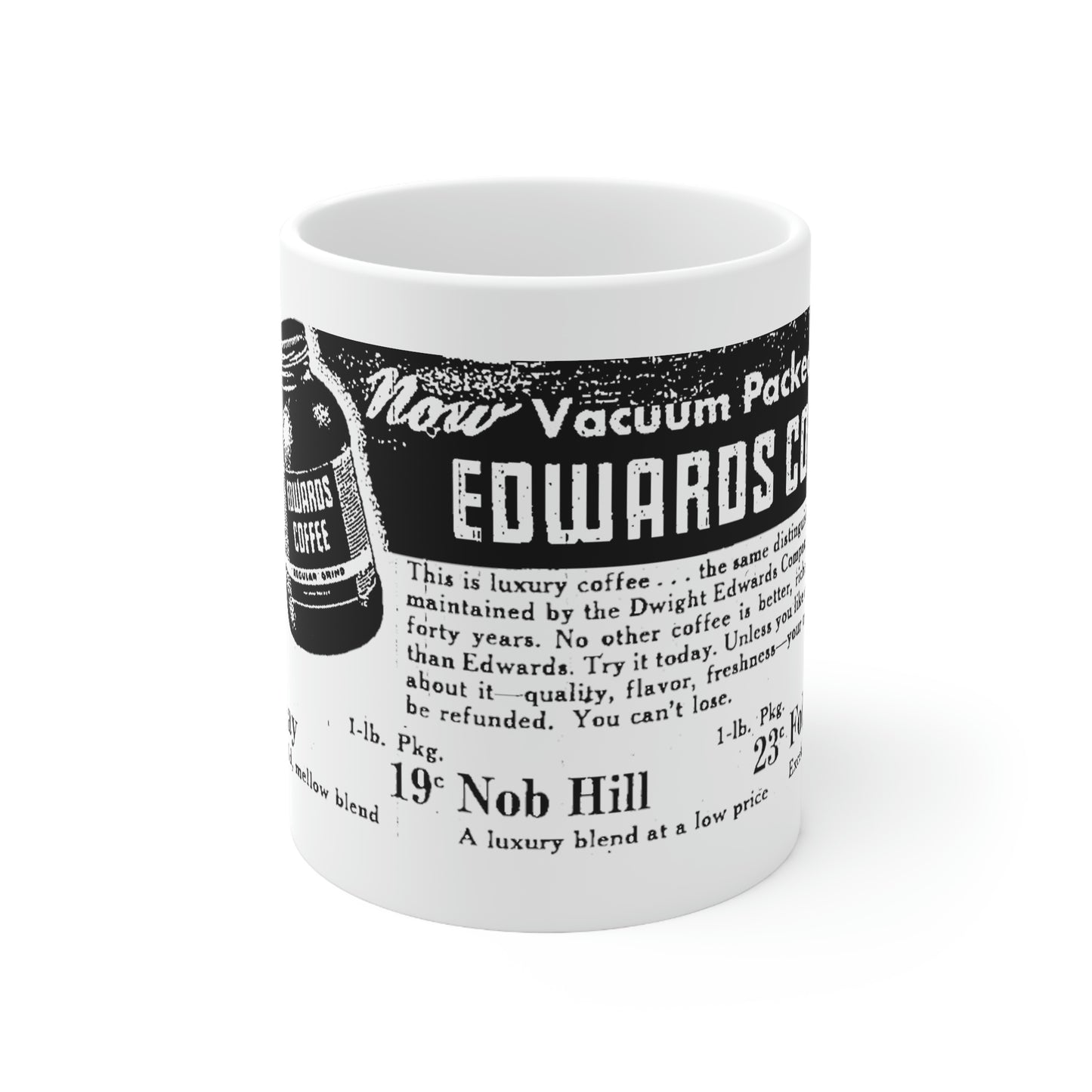 "Edwards Coffee" Newspaper Ad Mug